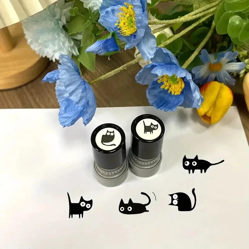 Cute Black Cat Stamp – 4 Styles DIY Scrapbooking & Diary Deco Craft Stamp PLUSH