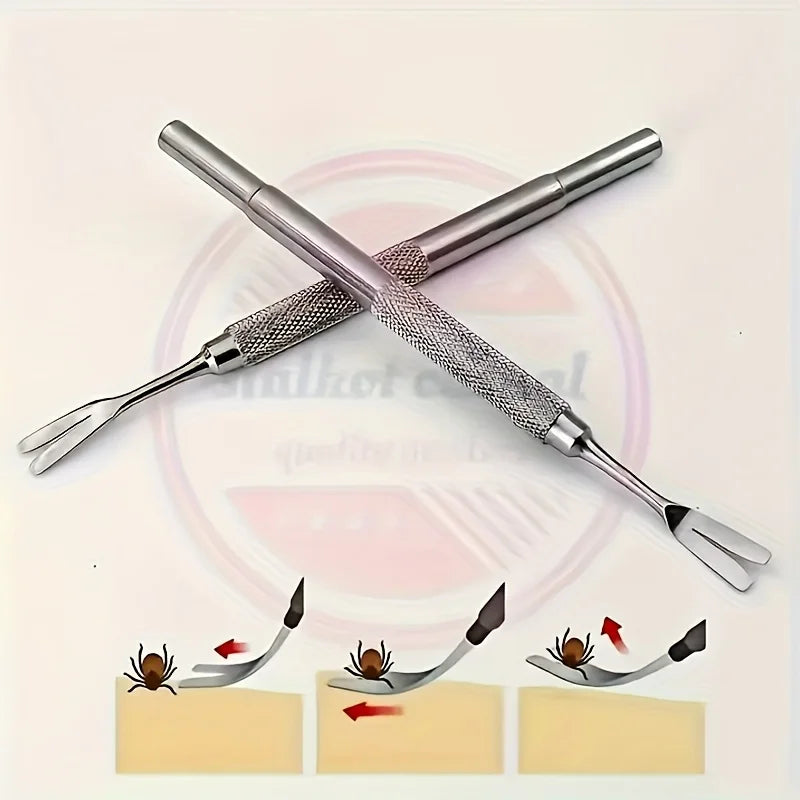 Stainless Steel Tick & Flea Remover for Cats & Dogs | 1-2pcs Pet Tick Remover PLUSH