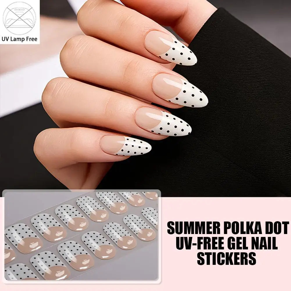 Polka Dot Gel Nail Strips – Waterproof Full Cover Nail Wraps Gel Nail Wraps PLUSH