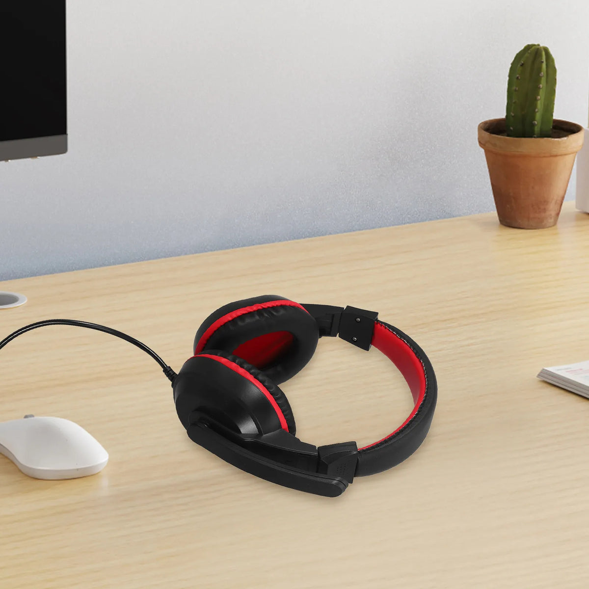 Foxnovo Over-Ear Wired Headset with Mic | Stereo Headphones Wired Headset PLUSH