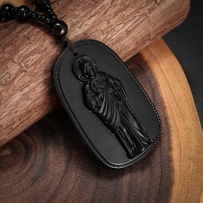 Buddhist Imitation Jade Buddha Pendant Necklace | Unisex Amulet Pendant Necklace PLUSH