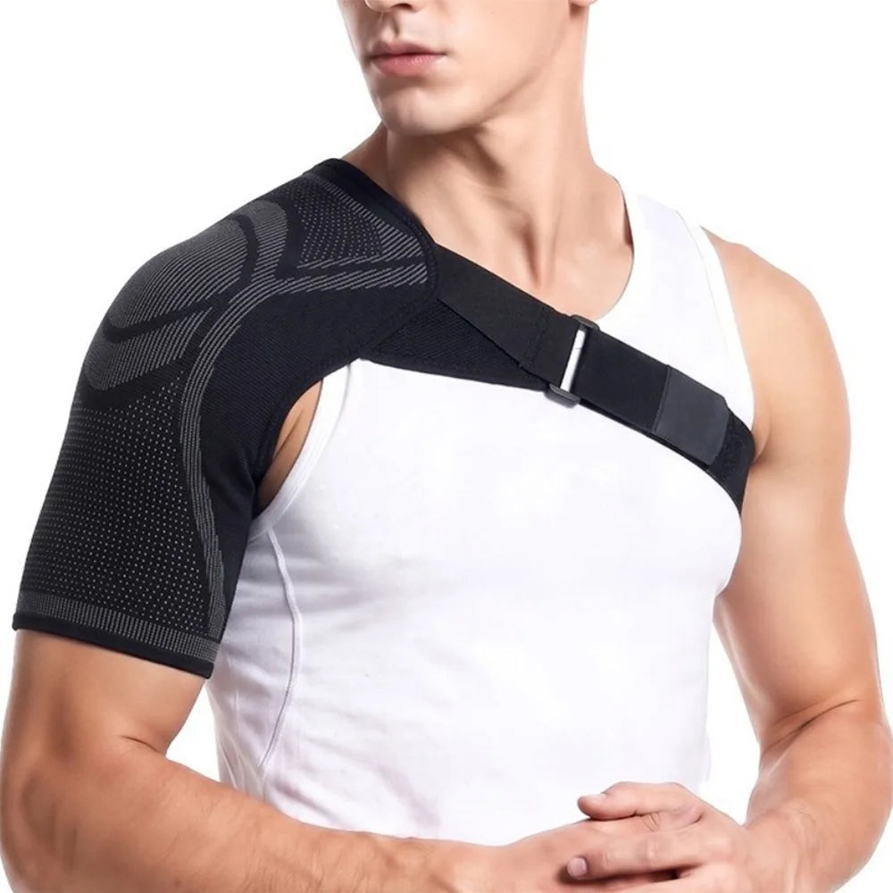 Adjustable Compression Shoulder Support Brace | Sports Brace Shoulder Support Brace PLUSH Black-S-M