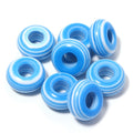 50pcs Rainbow Stripe Resin Flat Big Hole Spacer Beads – DIY Resin Spacer Beads PLUSH blue