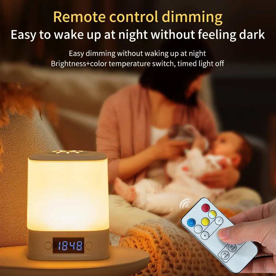 LED Night Light with Clock & Remote Control – Rechargeable LED Night Light PLUSH