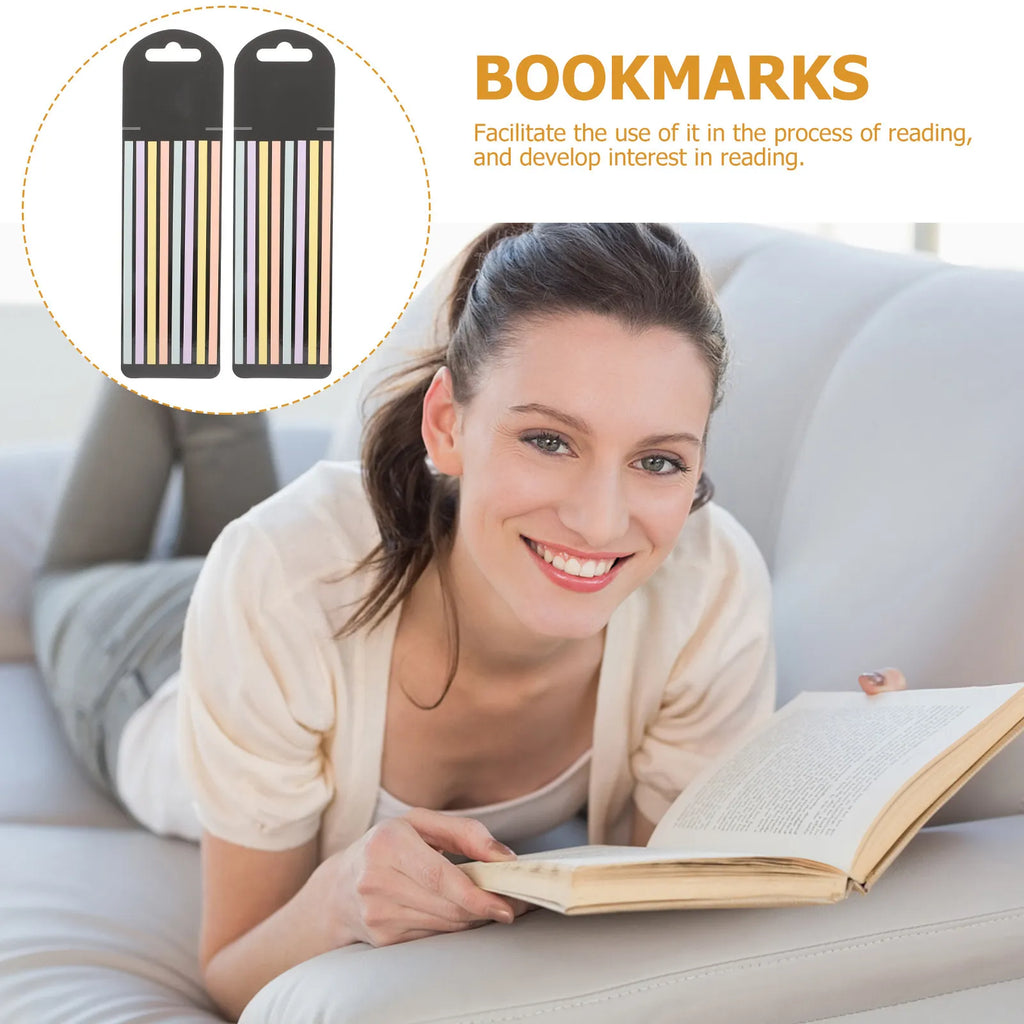 Transparent Sticky Reading Strips & Colored Tabs – 2 Bags Book Annotation Tabs PLUSH