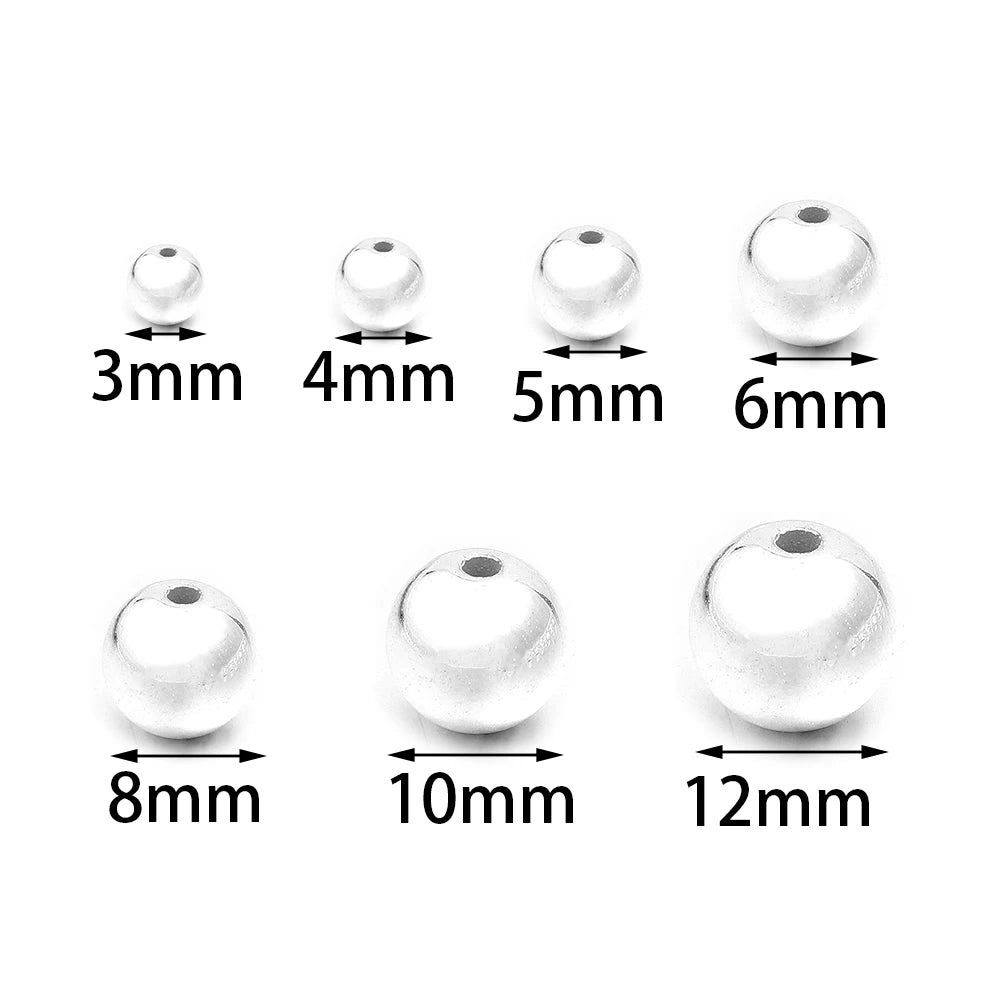 50-100pcs Silvering ABS Imitation Pearl Spacer Beads – DIY Jewelry Pearl Spacer Beads PLUSH
