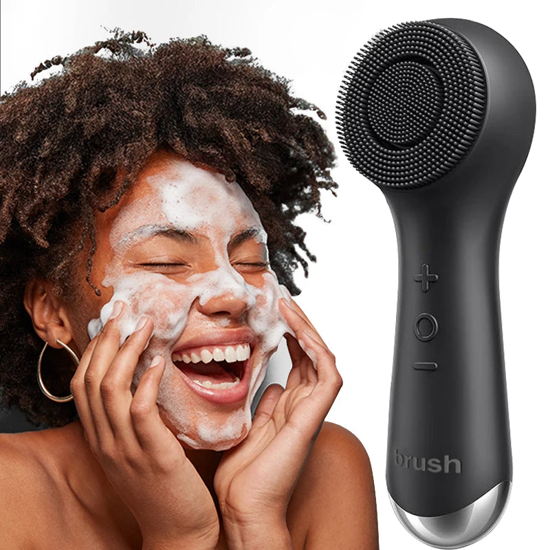 USB Rechargeable Silicone Facial Cleansing Brush | 360° Rotating Facial Cleansing Brush PLUSH