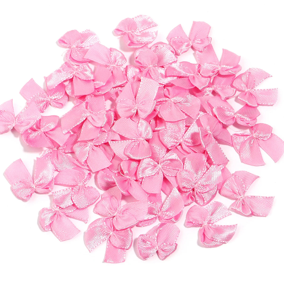 100pcs Mini Polyester Bow Knots – DIY Jewelry & Hair Crafts DIY Craft Bows PLUSH pink 2.5x2cm
