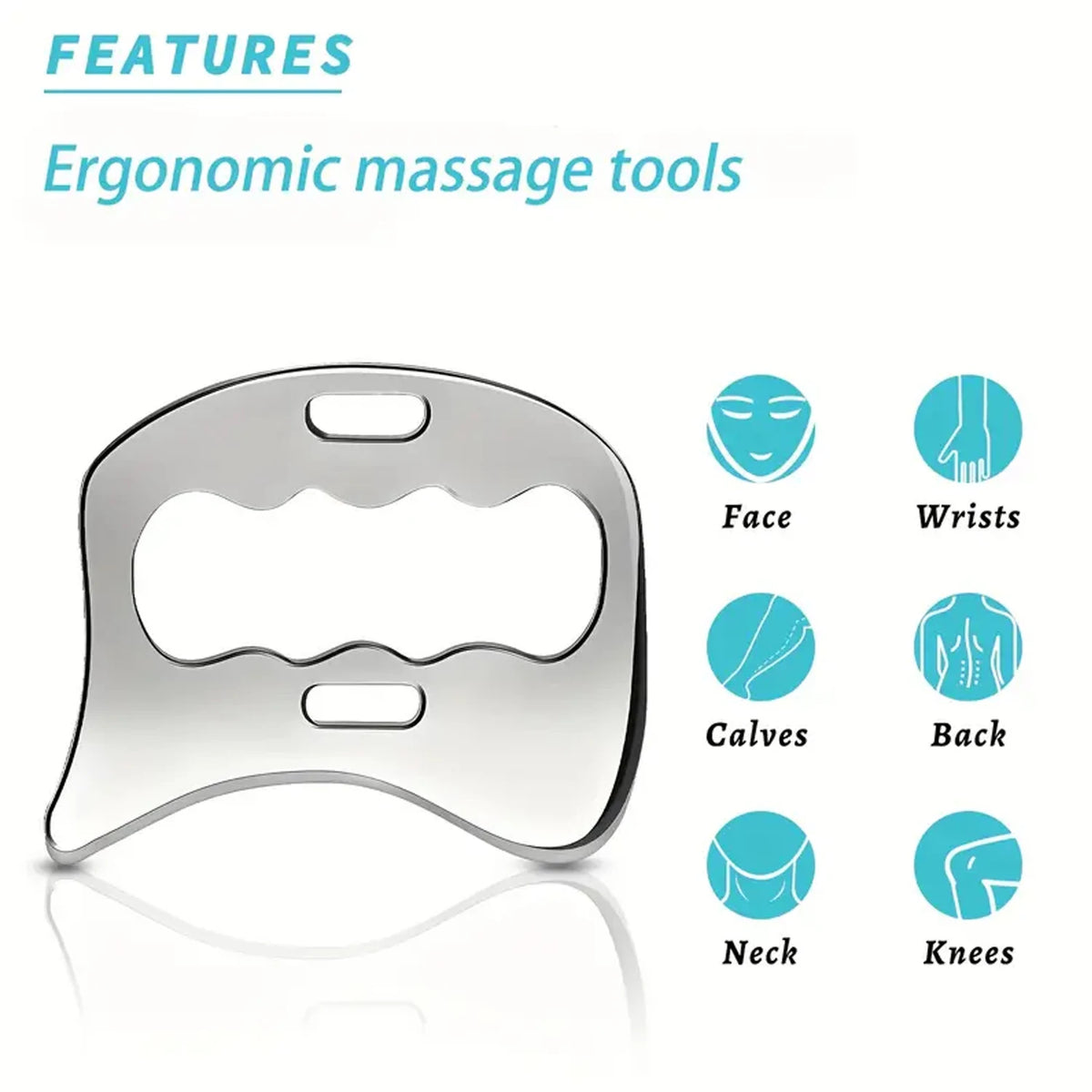 Stainless Steel Fascia Scraper & Gua Sha Massage Tool Massage Scraper Tool PLUSH