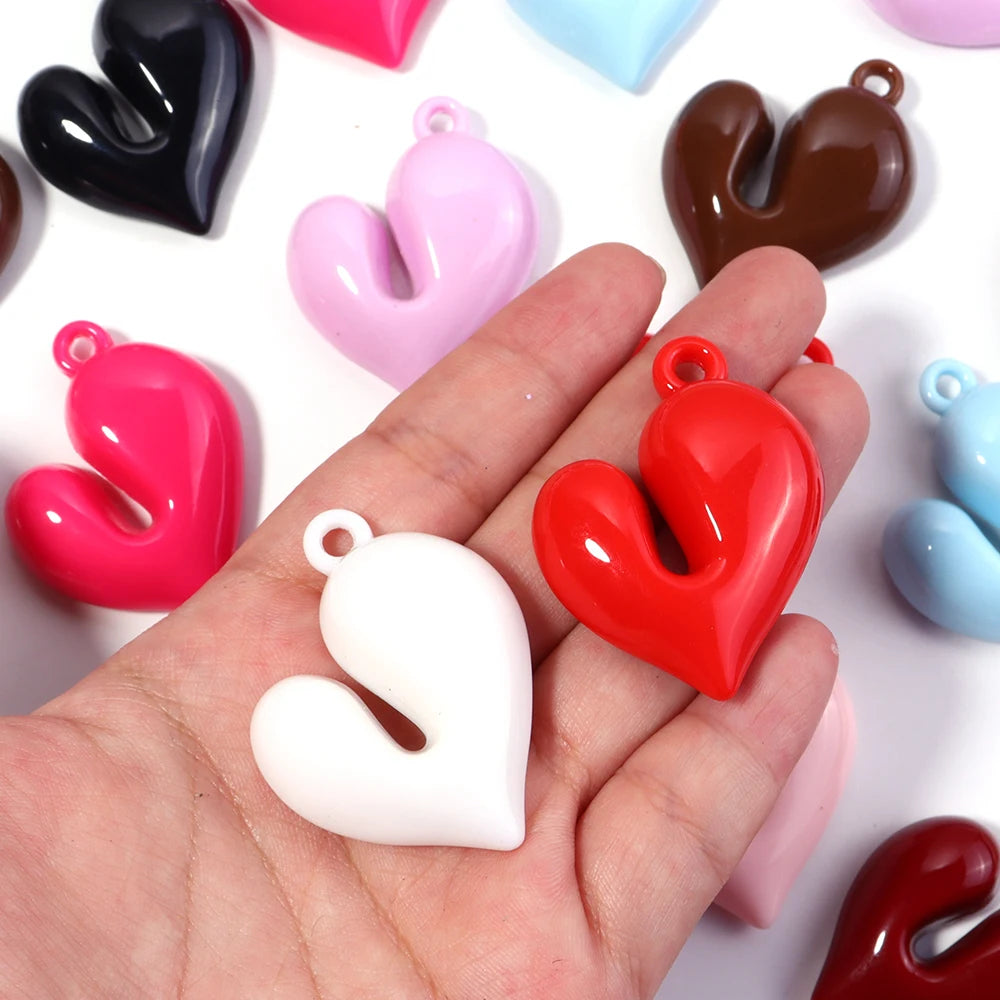 4pcs Acrylic Irregular Heart Charms Pendants – DIY Jewelry Jewelry Charm Pendants PLUSH