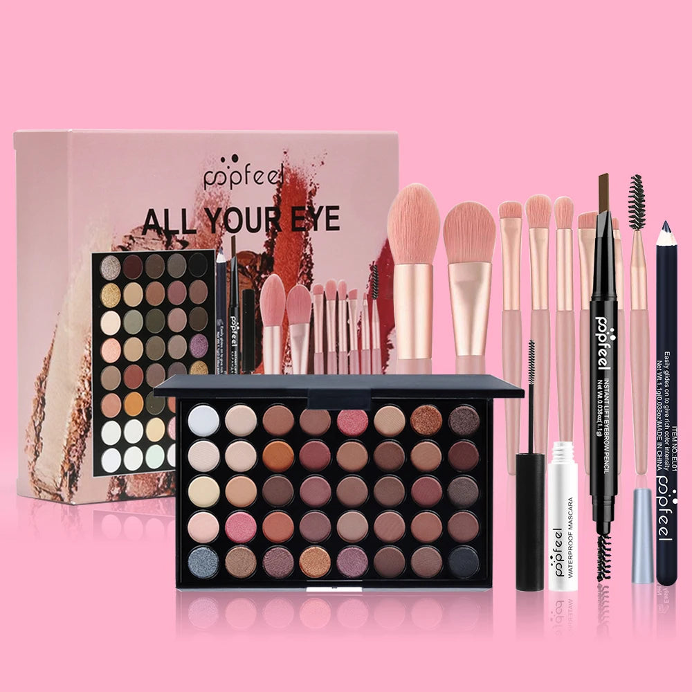 POPFEEL 27-Piece Complete Makeup Gift Set – Holiday Beauty Kit Makeup Gift Set PLUSH