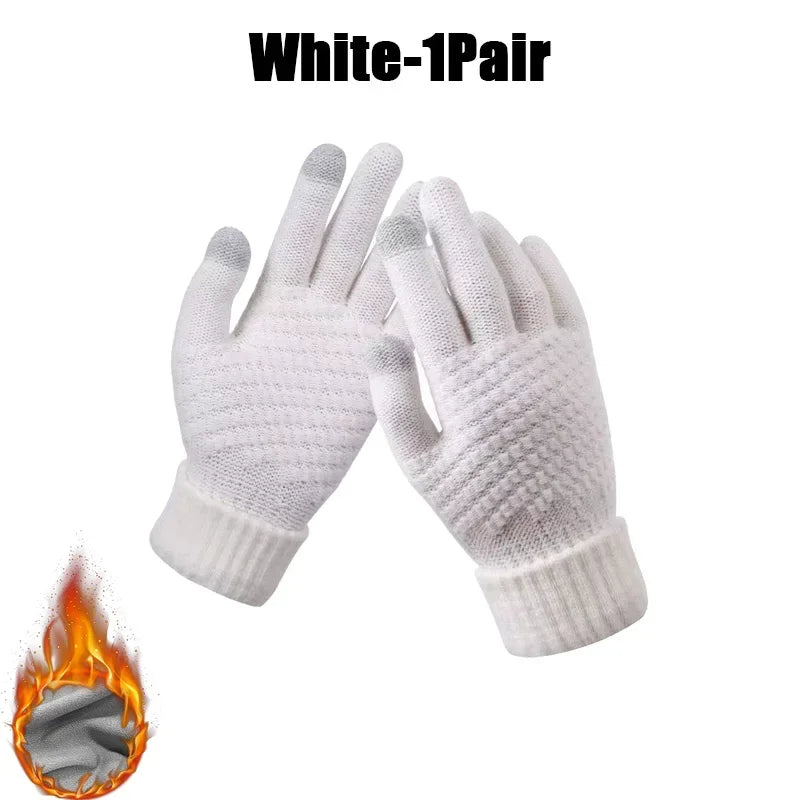 Winter Touch Screen Gloves – Warm Knit Mittens Unisex