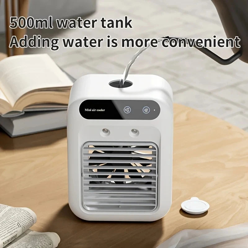 Mini Portable Desktop Air Cooler Fan with Humidifier – USB Portable Desktop Fan PLUSH