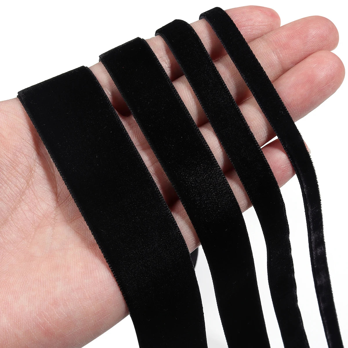 Single Face Velvet Ribbon 1.5" Black Wine Red – 5-10 Yds/Roll Velvet Craft Ribbon PLUSH
