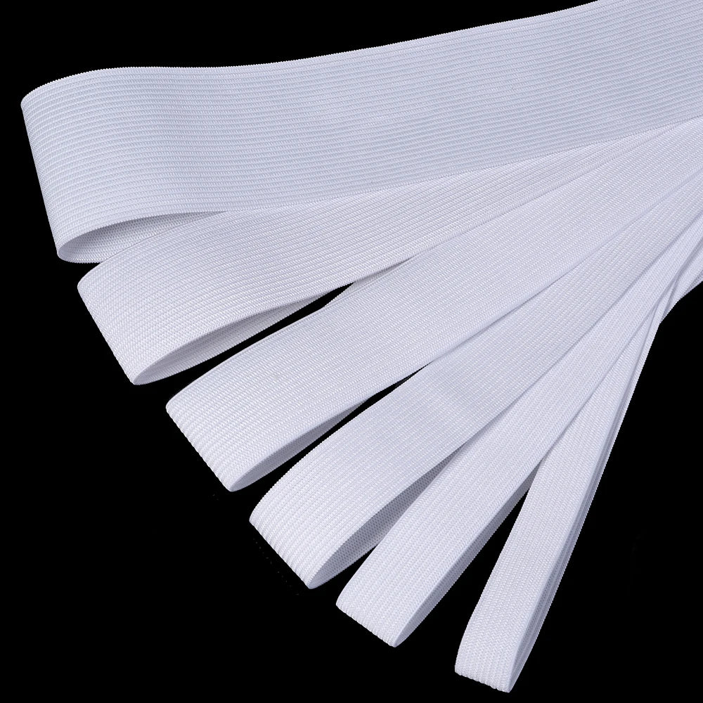 White Elastic Band 15–60mm | DIY Waistband Sewing 5–10 Yards Sewing Elastic Band PLUSH