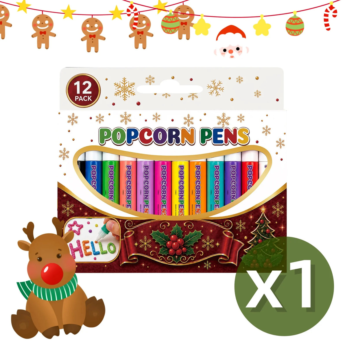 3D Magic Popcorn Pen Set – 12 Color Puff Foam Markers for Kids Kids Craft Marker Set PLUSH 1 Set