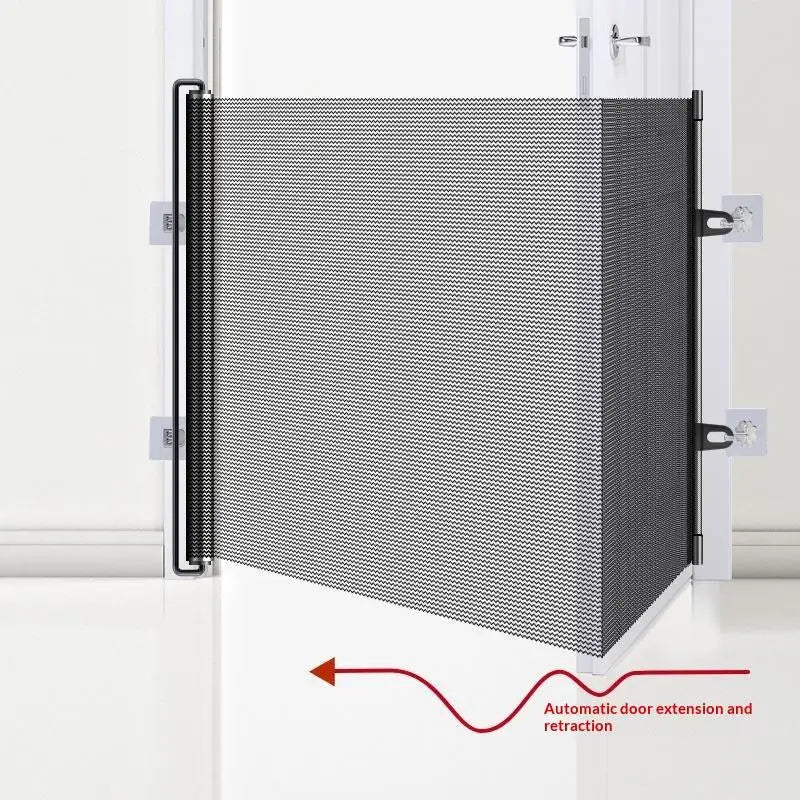 Retractable Pet Gate – No-Drill Mesh Fence for Dogs & Baby Retractable Pet Gate PLUSH