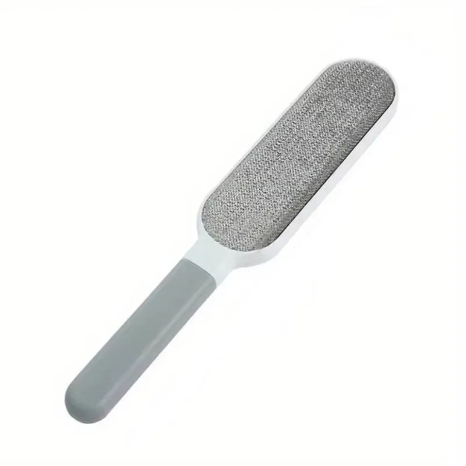 Double-Sided Electrostatic Pet Hair Remover Reusable Lint Brush Pet Hair Lint Brush PLUSH Grey-1PC
