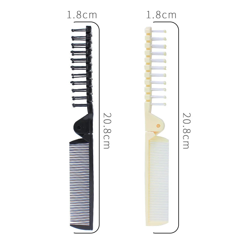 Folding Pocket Beard Comb – Double-Sided Fine & Wide Teeth Beard Pocket Comb PLUSH