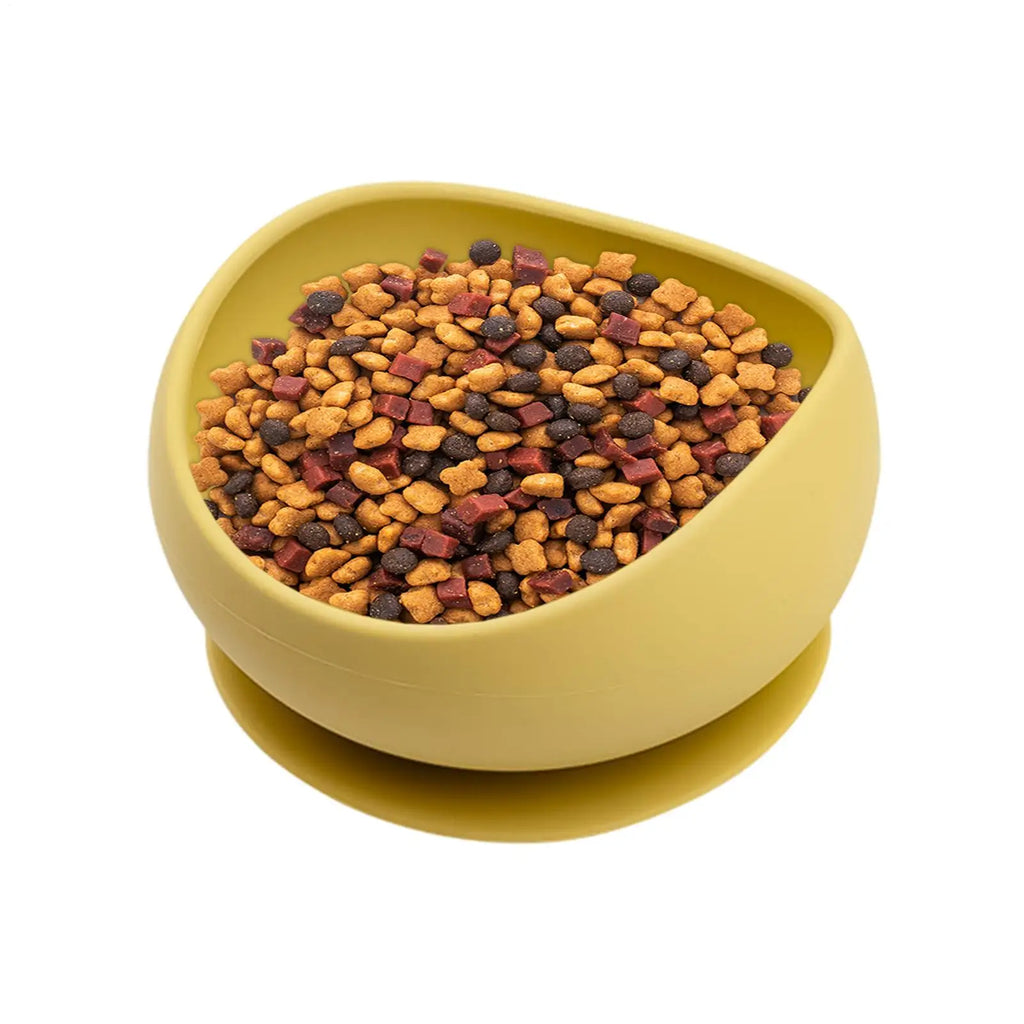 Spill-Proof Silicone Pet Bowl with Suction Cup Base Silicone Pet Bowl PLUSH