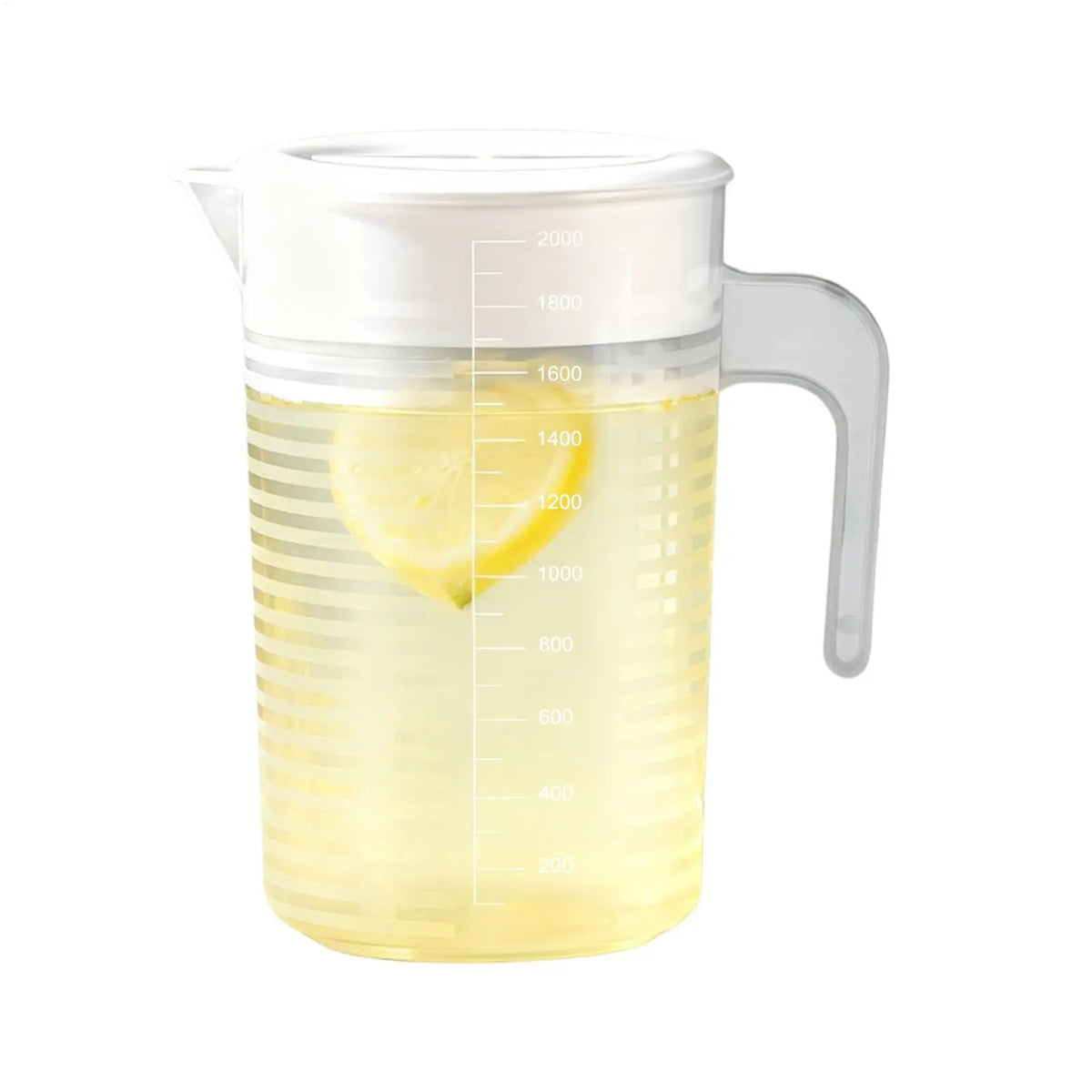 2L Measuring Pitcher Jug with Lid – Clear Water & Juice Carafe Measuring Pitcher Jug PLUSH