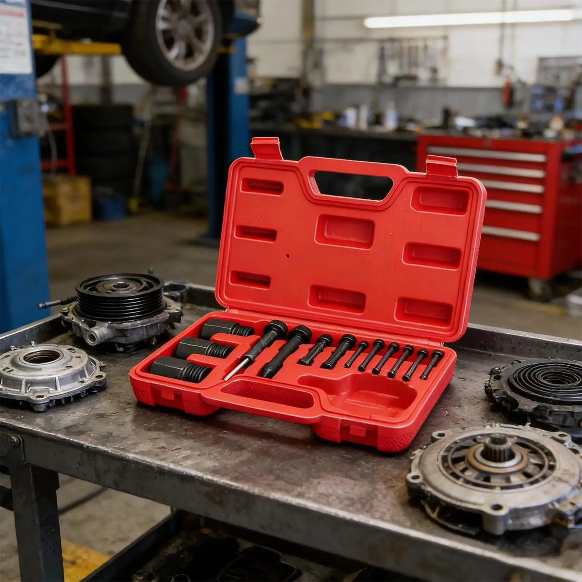 14-Piece AC Compressor Clutch Puller & Installer Tool Kit AC Clutch Tool Kit PLUSH