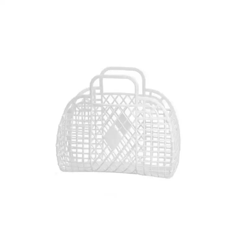 Hollow Waterproof Beach Tote Bag – Large Jelly Basket Storage Tote Basket PLUSH A1