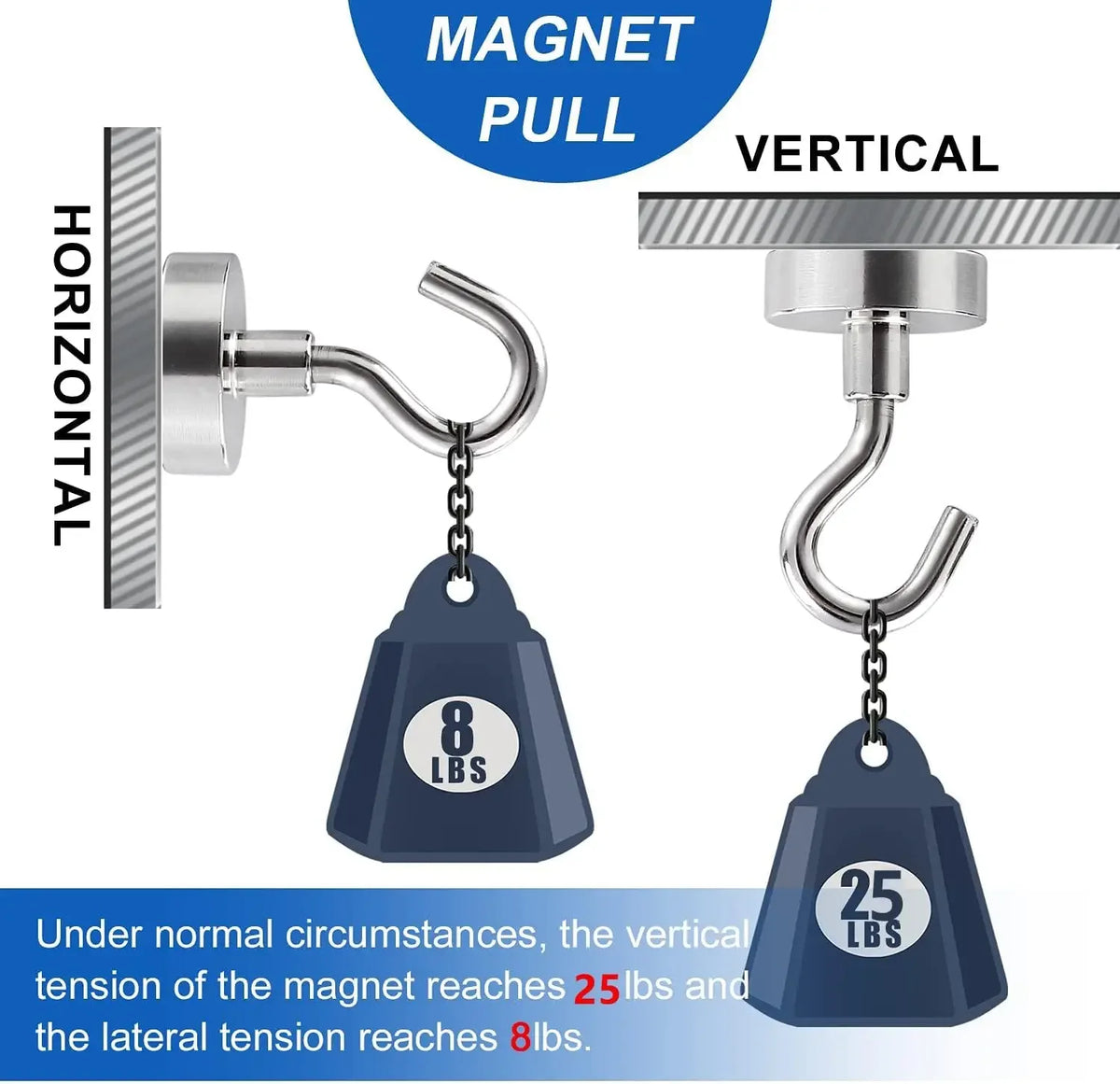 Strong Magnetic Hooks | Stainless Steel Multi-Purpose Hangers Magnetic Storage Hooks PLUSH