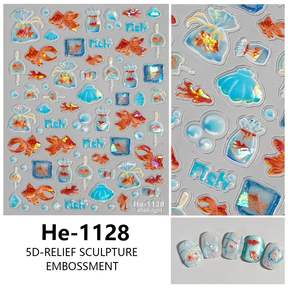 5D Starfish Nail Charm Stickers | Ocean DIY Nail Art Decals Nail Art Stickers PLUSH