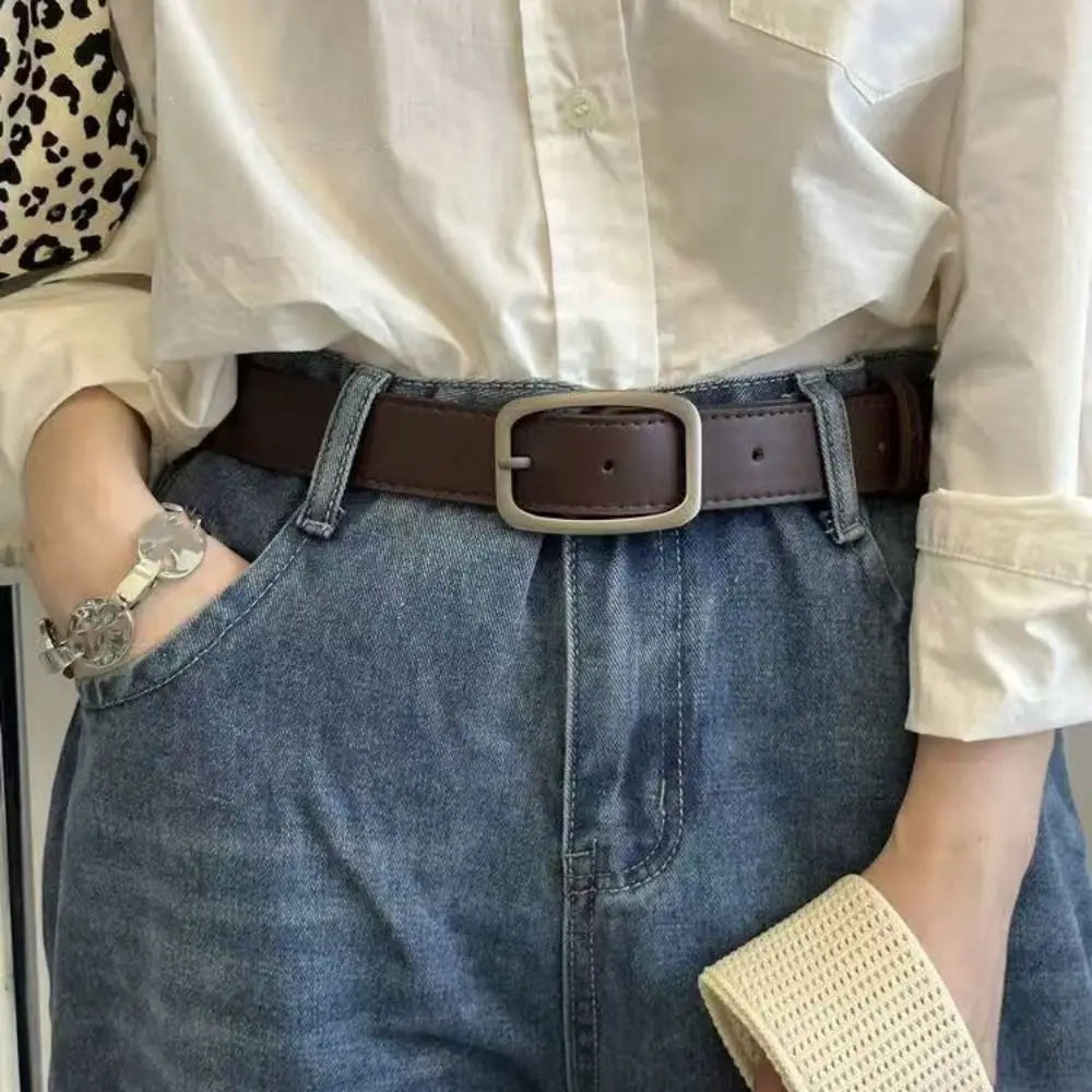 Unisex PU Leather Retro Square Buckle Belt – BF Style PU Leather Belt PLUSH