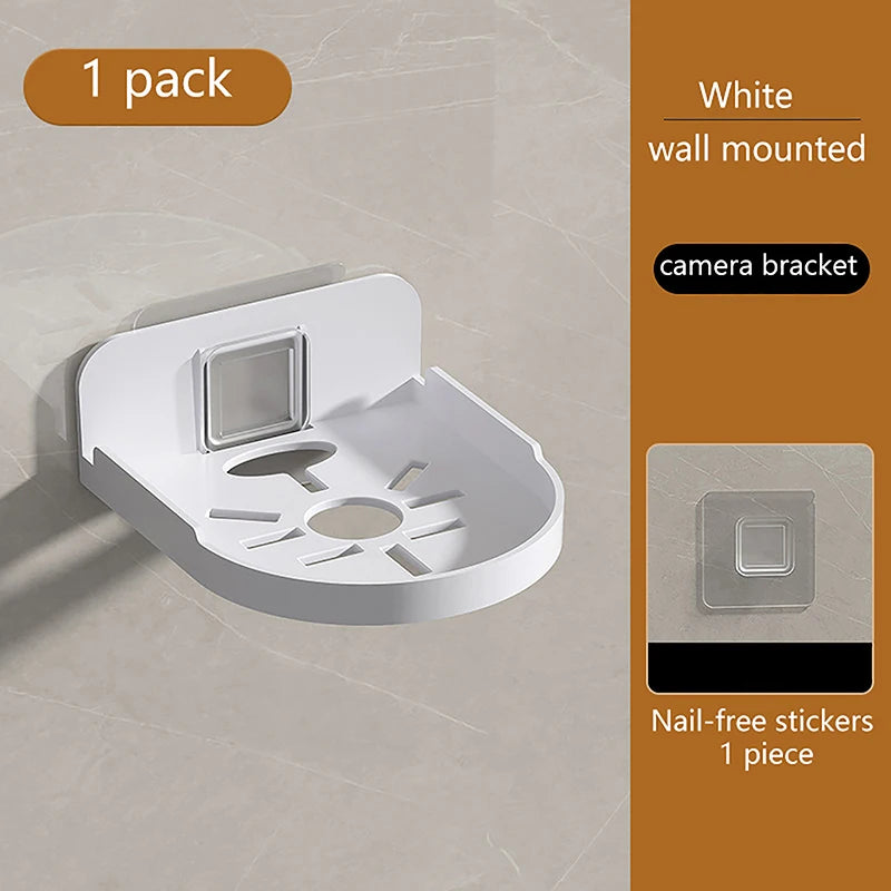 Drill-Free Security Camera Wall Mount Bracket – Self-Adhesive Camera Wall Bracket PLUSH White