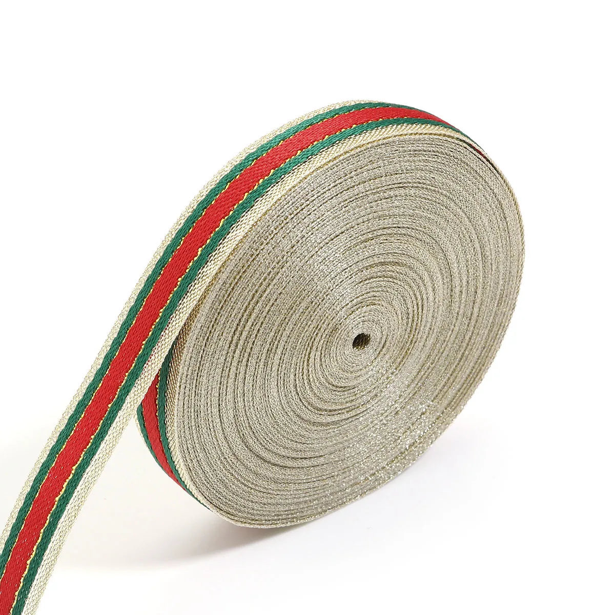 Red Green Stripe Christmas Ribbon 5-10 Yards | DIY Gift Wrap Craft Ribbon PLUSH Type A 1cmx10yards roll