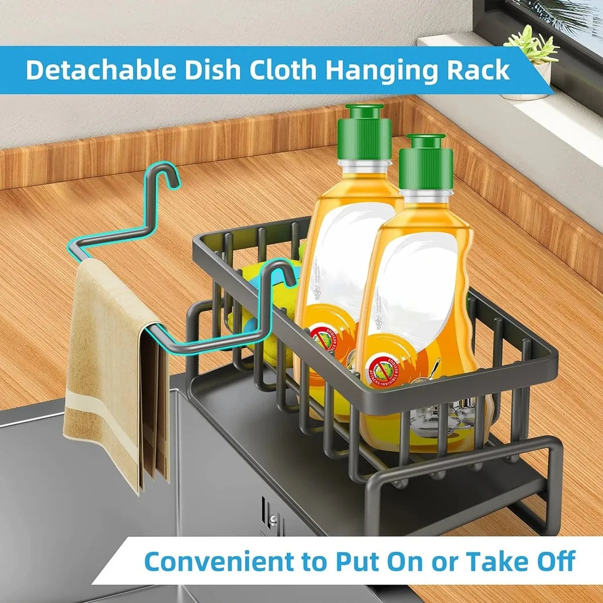 Sink Drain Rack Sponge & Soap Holder Kitchen Organizer Sink Organizer Rack PLUSH