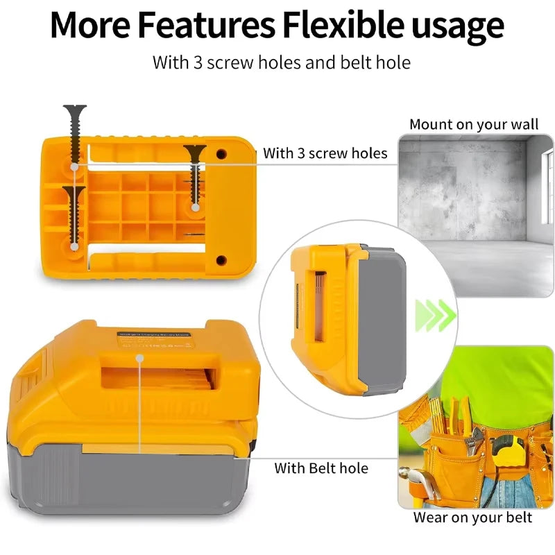 ZWINCKY USB Type-C Charger Adapter for Dewalt 18V 20V Battery Battery Charger Adapter PLUSH