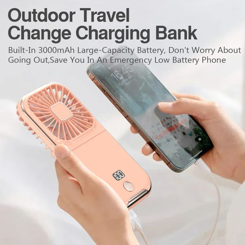 4-Speed USB Rechargeable Neck Fan – Quiet Portable Mini Fan Neck Fan PLUSH