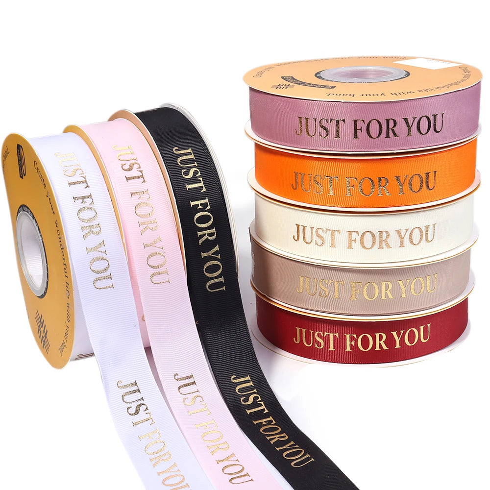 "Just For You" Printed Polyester Ribbon 25mm 10 Yards DIY Decorative Craft Ribbon PLUSH