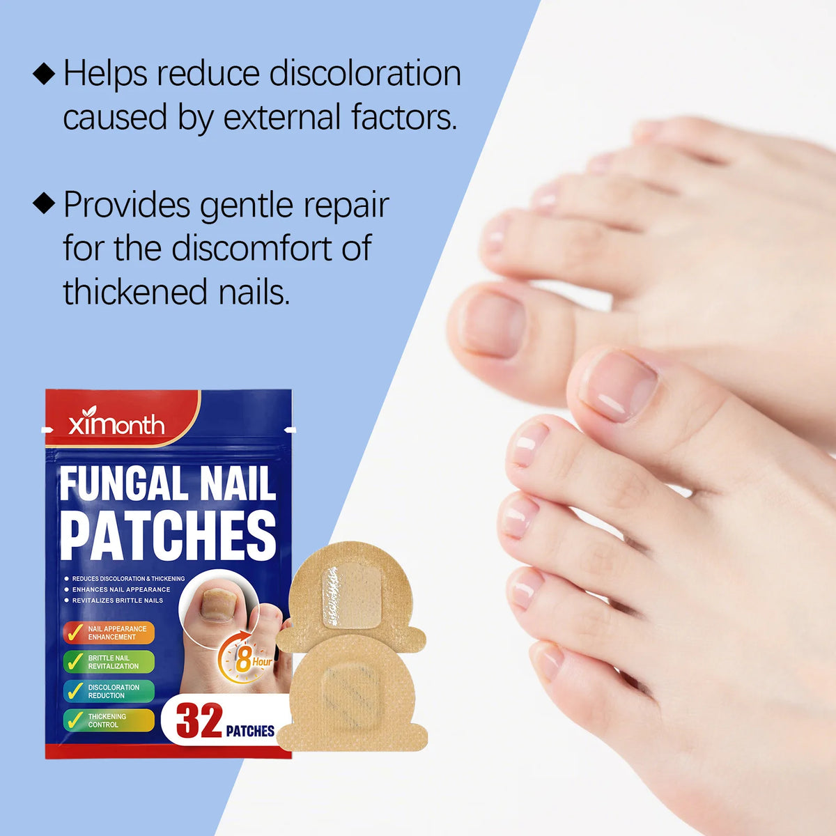 Tea Tree Nail Repair Patches 32pcs – Daily Nail Care Nail Repair Patch PLUSH