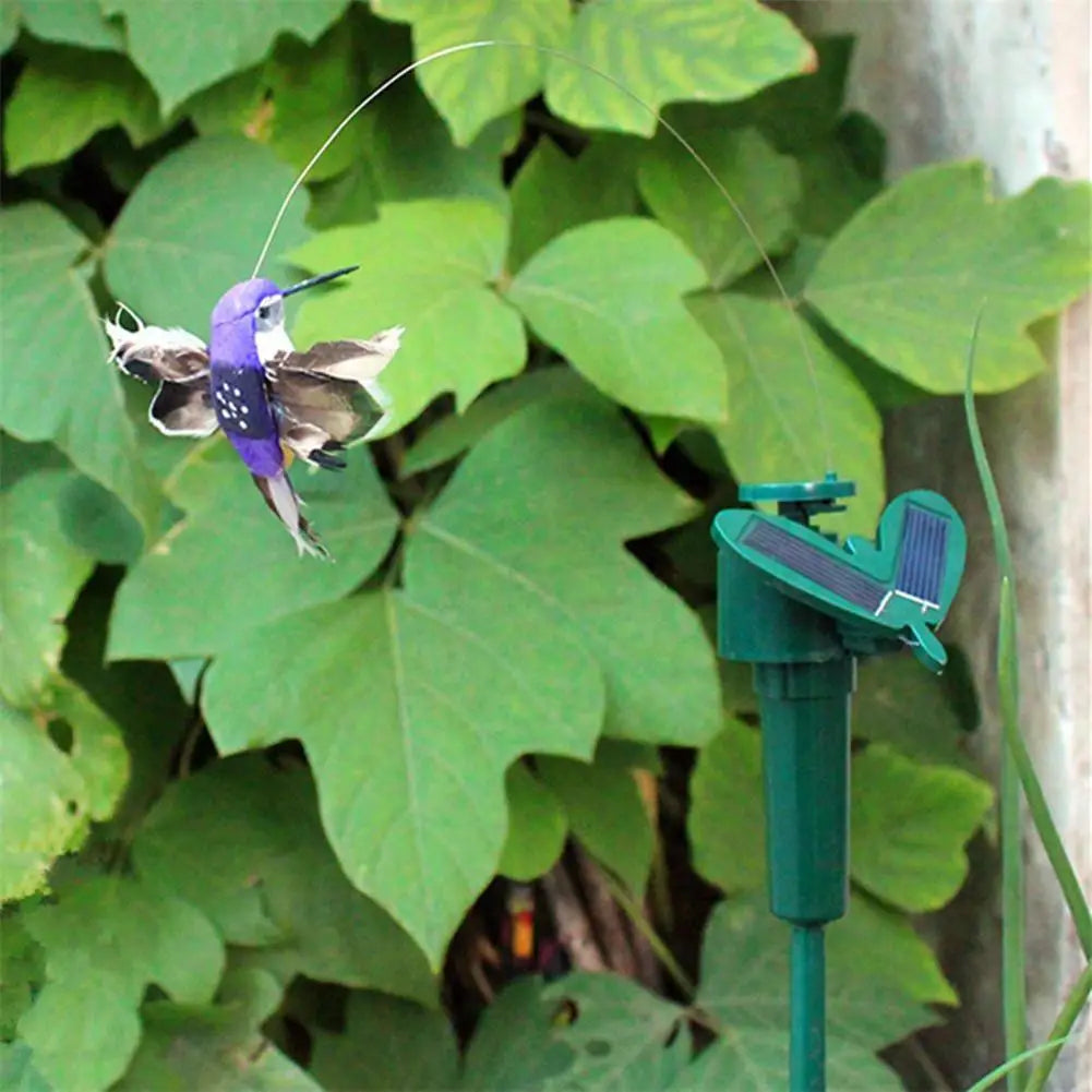 Solar Fluttering Hummingbird Garden Stake – Spinning Bird Toy Solar Garden Ornament PLUSH