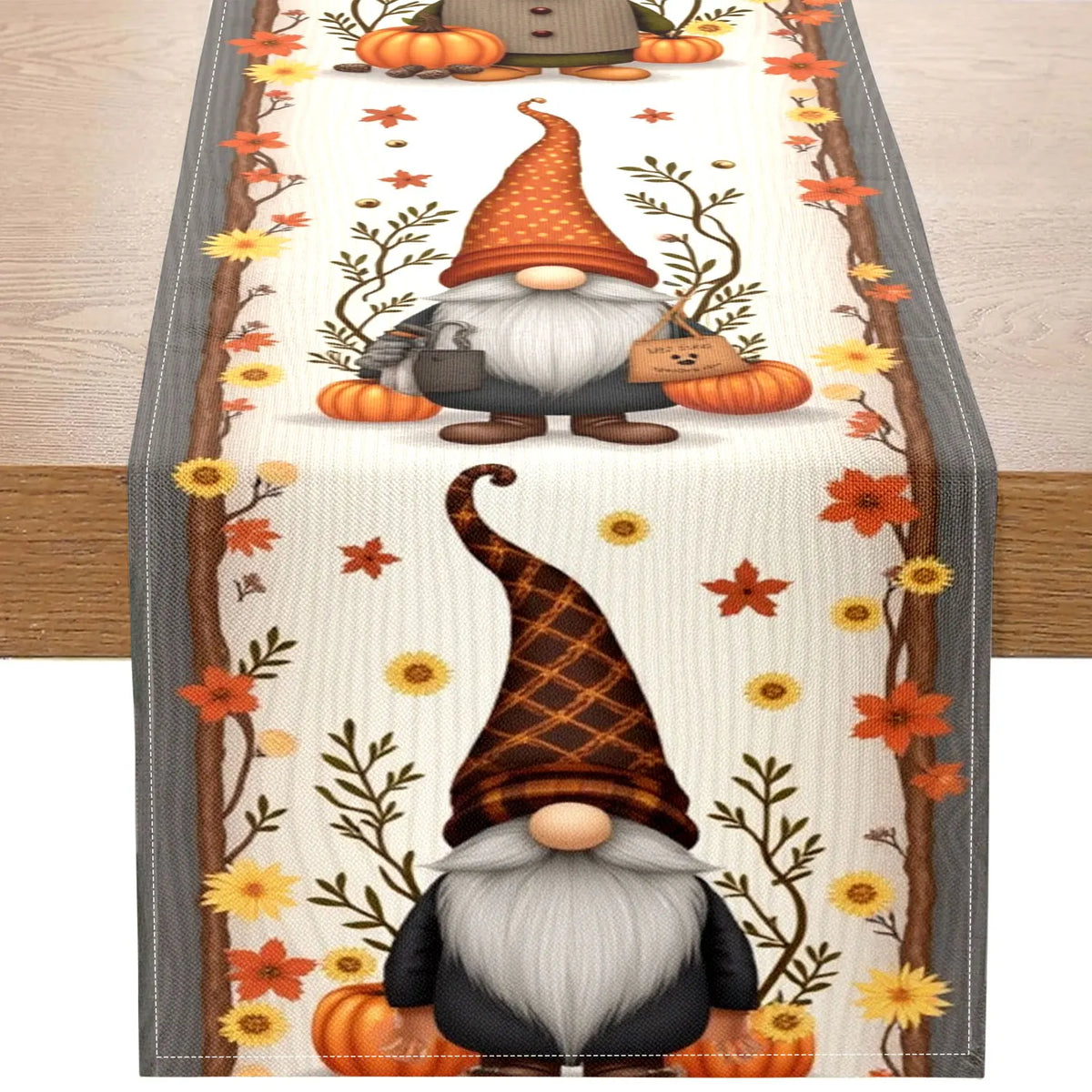 Autumn Elf Pumpkin Table Runner – Thanksgiving Decor Seasonal Table Runner PLUSH A 33X275Cm