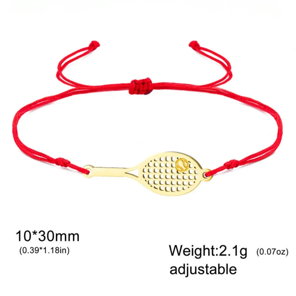 Tennis Racket Bracelet – Stainless Steel Sport Bangle Sport Chain Bracelet PLUSH Style 8