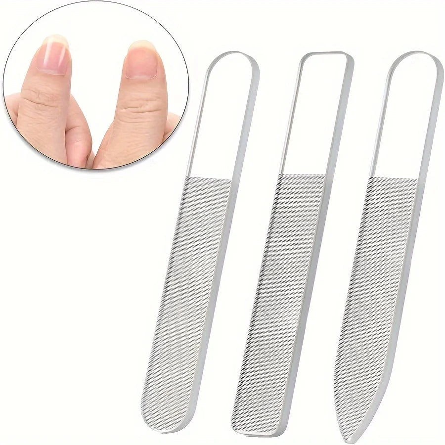 3-Piece Nano Glass Nail File Set – DIY Manicure Tools Nail File Set PLUSH