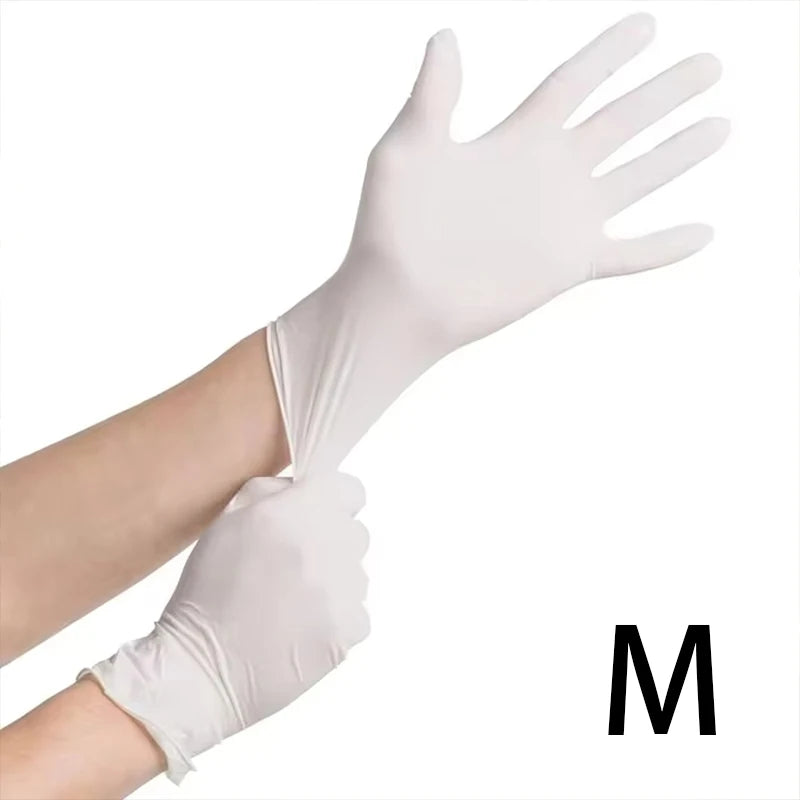 Disposable White Nitrile Gloves 20/50/100pcs – Kitchen & Pet Disposable Nitrile Gloves PLUSH M 100PCS
