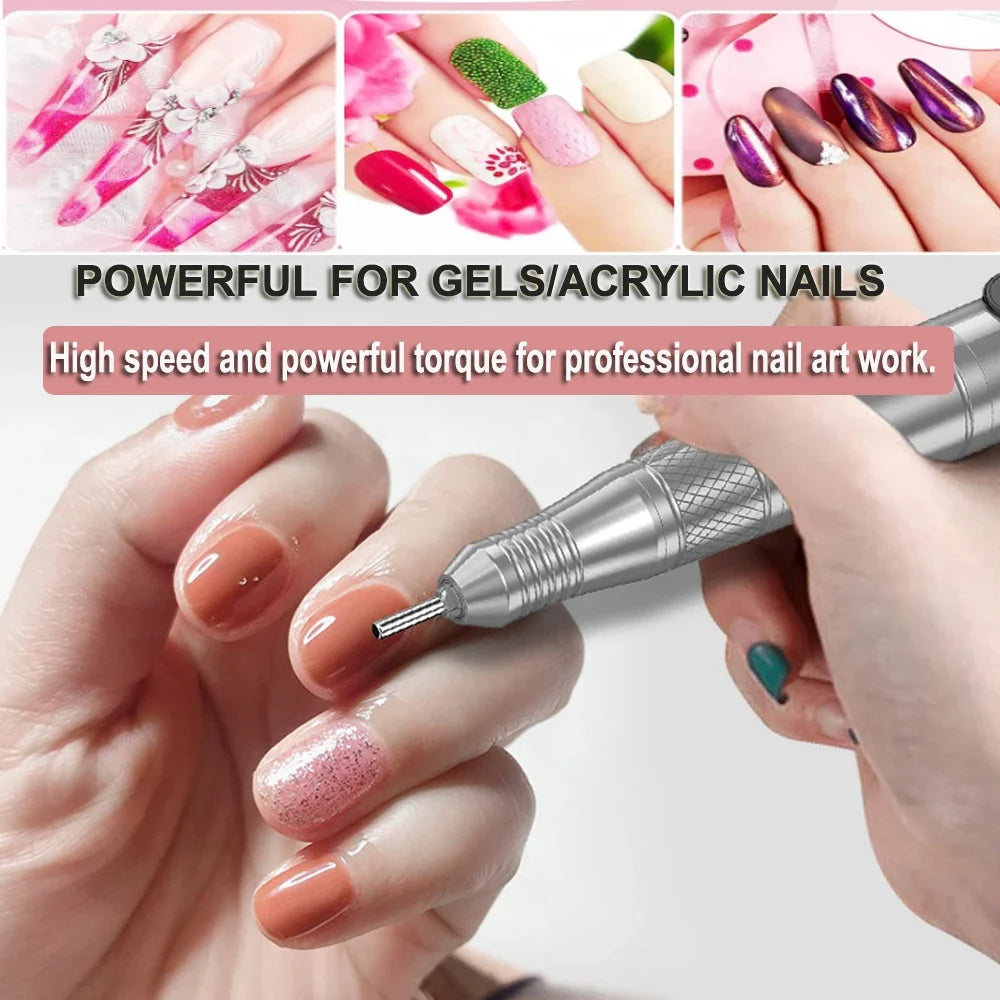 Cordless Nail Drill 35,000 RPM Rechargeable Electric Nail File Electric Nail Drill PLUSH