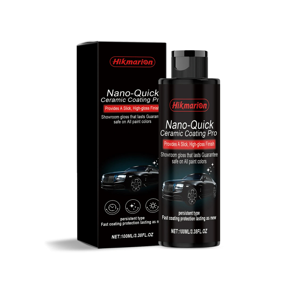 Hikmarion Ceramic Nano Coating Spray – Hydrophobic Car Polish Car Ceramic Coating Spray PLUSH 100ml Boxed