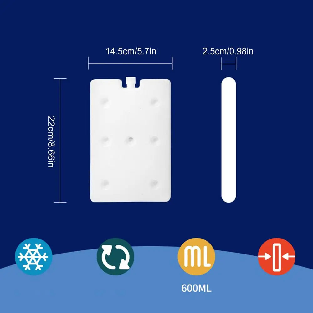Reusable Ice Packs for Coolers – Freezer Gel Blocks 150–600ml Cooler Ice Packs PLUSH 600ml