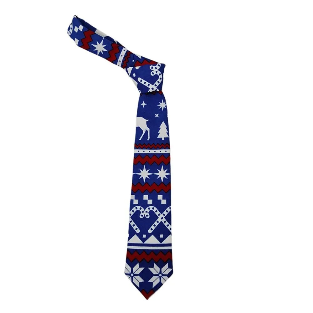 Men's Christmas Novelty Necktie – Santa, Snowflakes & Xmas Novelty Necktie PLUSH Style 8