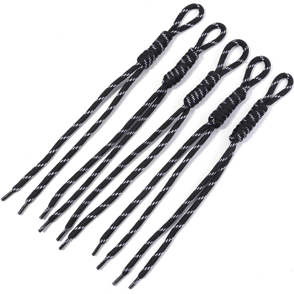 5pcs Colorful Braided Nylon Lanyard Keychain – DIY Keyring Rope Braided Lanyard Keychain PLUSH Black