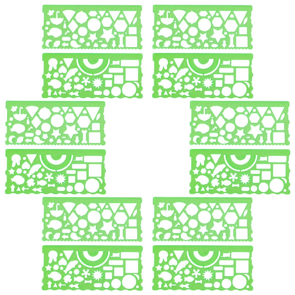 12pcs Geometric Drawing Template Stencil Set – Architecture & Art Geometric Drawing Stencils PLUSH