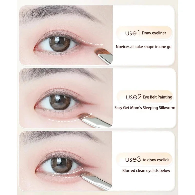 Sickle Eyeliner & Eyeshadow Detail Brush | Angled Brow Tool Eye Makeup Brush PLUSH