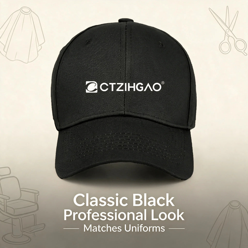 WANMEI Black Adjustable Barber Cap – Breathable Salon Work Hat Salon Work Cap PLUSH